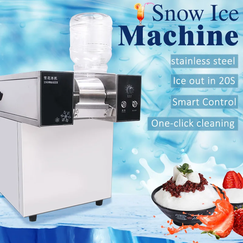 250kg/24H Commercial Korea Bingsu Machine Air Cooling Touch Screen Control  Snow Ice Maker Shaver Machine Snowflake Ice Machine