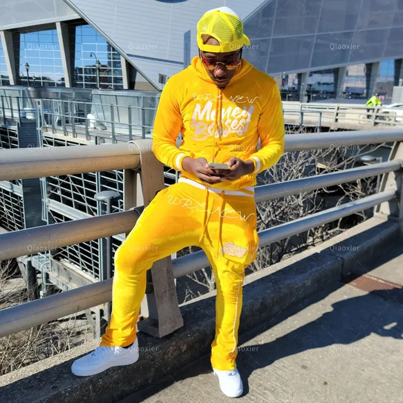 Jogging Suits Yellow Pink Sweatsuit Tracksuit- Bright Pink 10