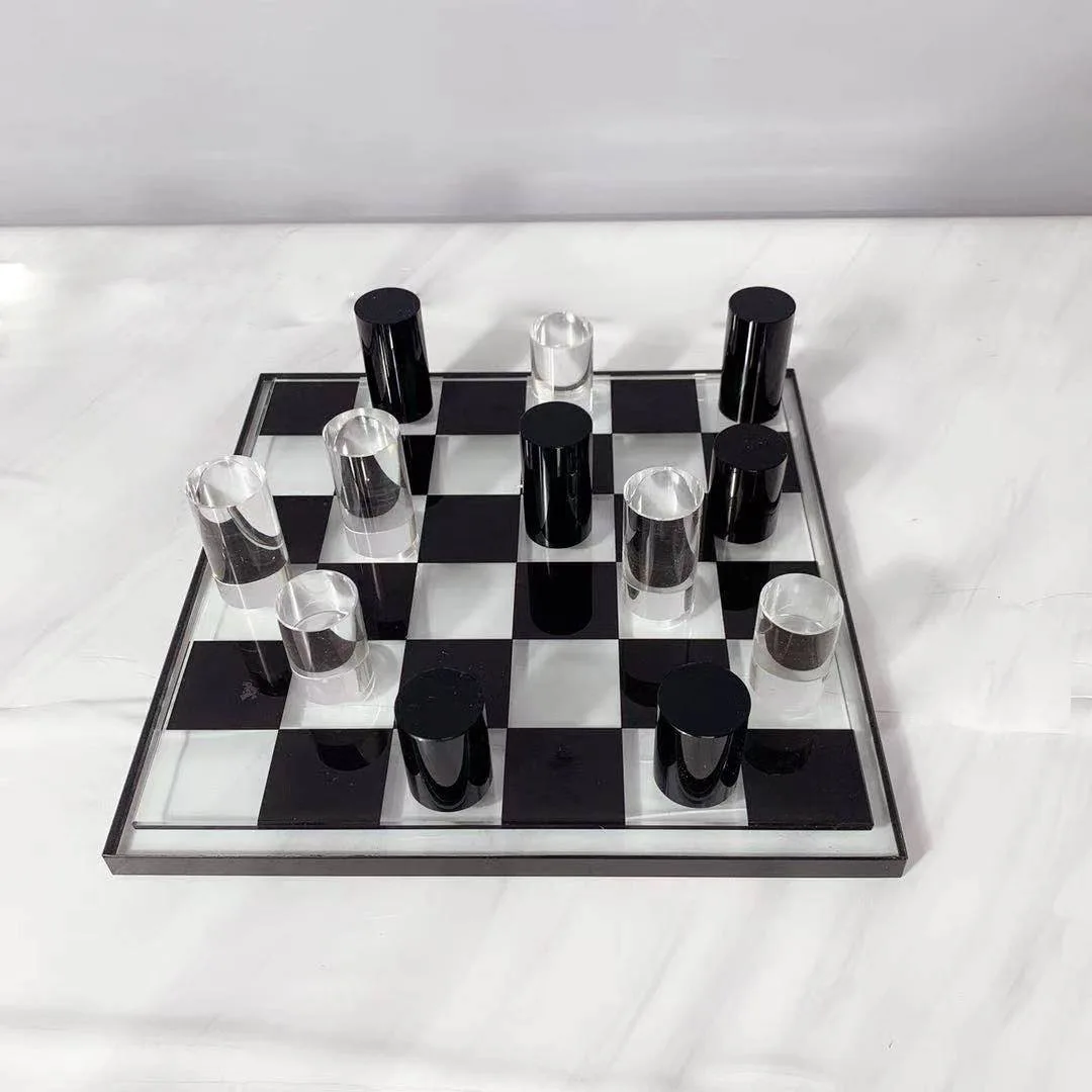 Exquisite High End Gift Crystal Chess Board Educational Desktop Game Set for Home Decor