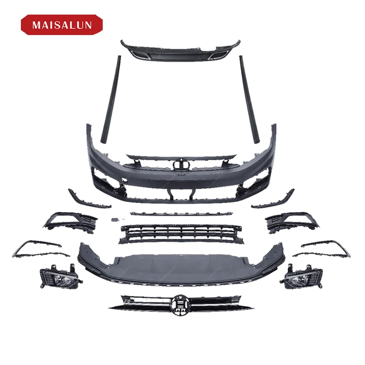 MAISALUN Auto Parts R Line Style Body Kit for Volkswagen VW POLO 2019  Front Bumper Car accessory Kit
