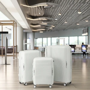 Large Capacity Unbreakable Travel Luggage Suitcase Silent Wheels New Design Different Colors Durable ABS TSA Lock Fashionable PP