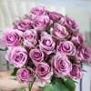 Morado intenso-82 tallos de rosas moradas-resistentes a daños