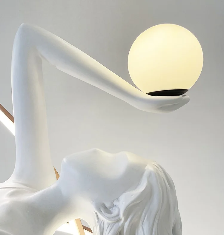Postmodern Sculpture Floor Lamp Elegant White Sculpture Creative Large