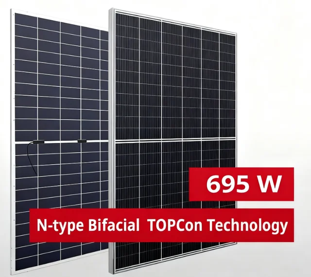Dual-Glass 695W Partial Shading Optimisation solar panels