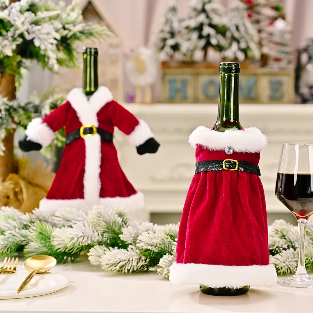 New Design Christmas Wine Bottle Cover Cute Christmas Sweater Knitted  Champagne Bottle Decoration for Christmas Bag
