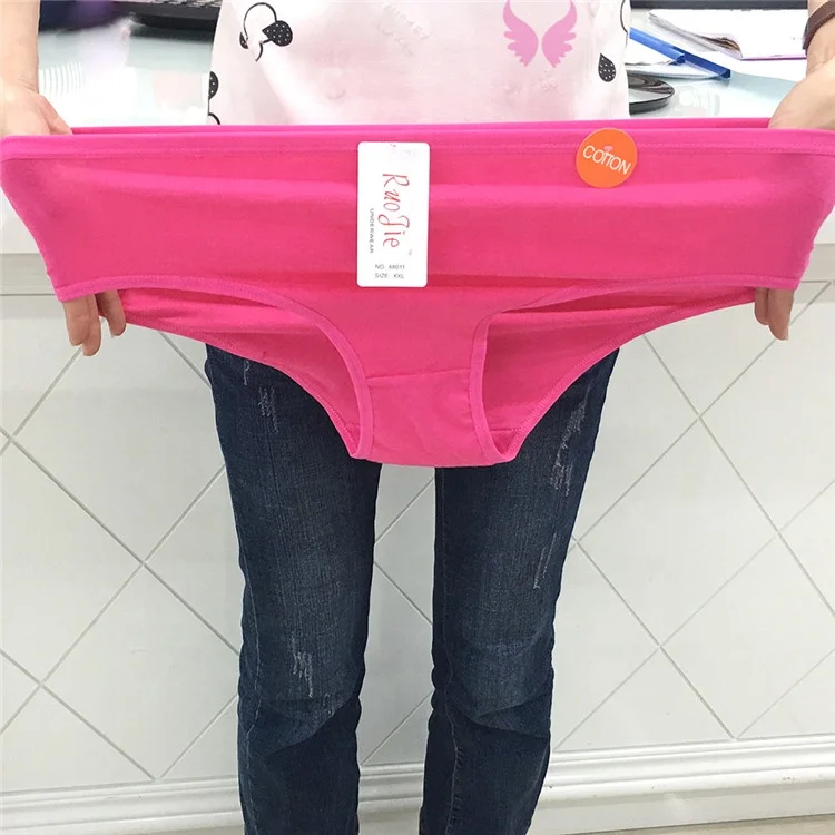 Лидер продаж 2020 женские трусики большого размера однотонные разноцветные Трусики с высокой талией нижнее