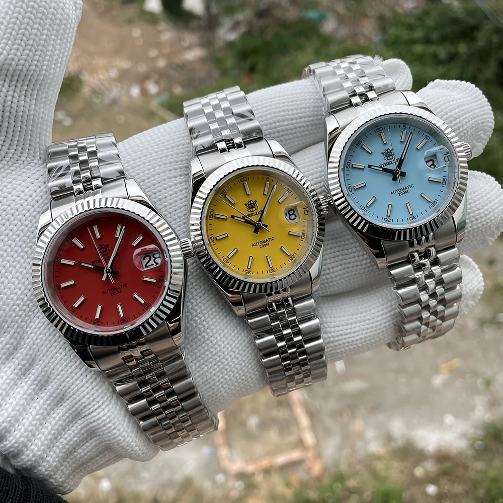 STEELDIVE SD1933 ホワイトダイヤル 39MM 自動ダイブウォッチ 20BAR防水
