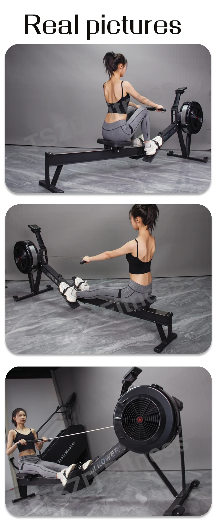 Air Power Factory Rowing Machine Gym For Body Building Training Rowing