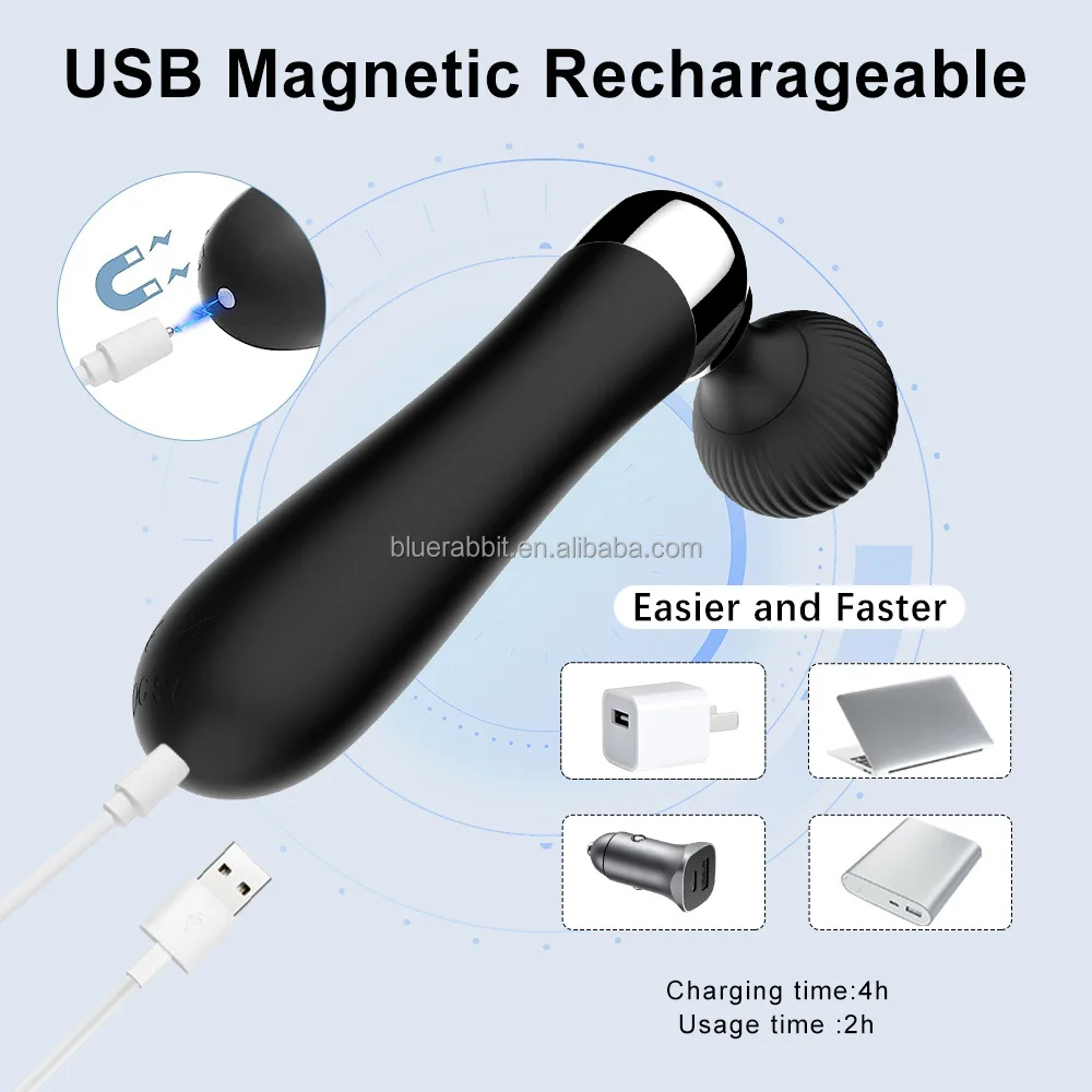 BlueRabbit Powerful Big Head Rechargeable Personal Massagers Wholesale Wand Massagers Body Muscle Relaxation Wand Vibrators