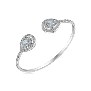 Keiyue Women's Fine 925 Silver Tennis Bracelet with Zircon Adjustable Drop Design Fashionable Wholesale for Nice Gifts