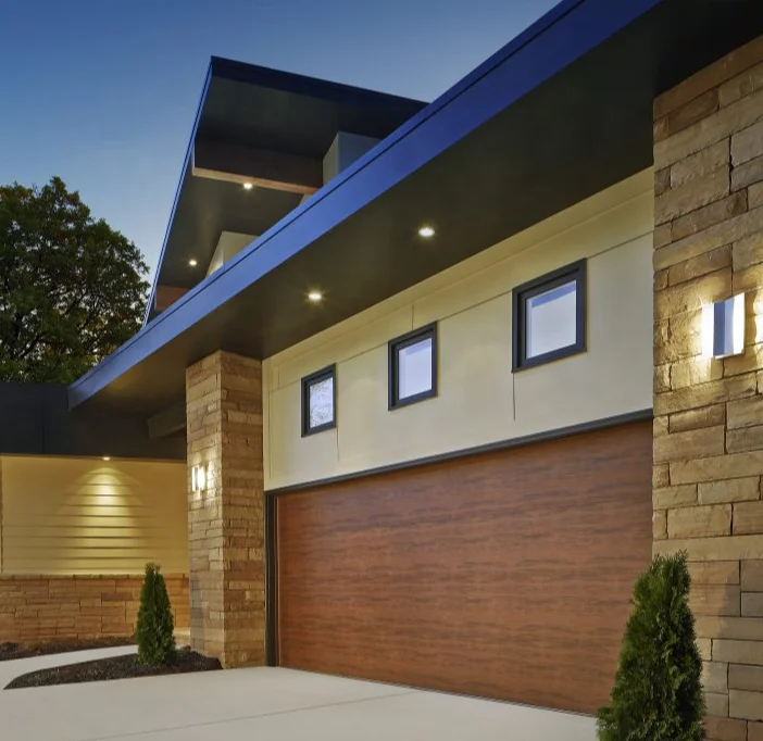 Private Custom Electric Remote App Control Remote Switch Solid Wood Garage Door, White Oak, Red Oak, Red Cedar Teak, Cherry