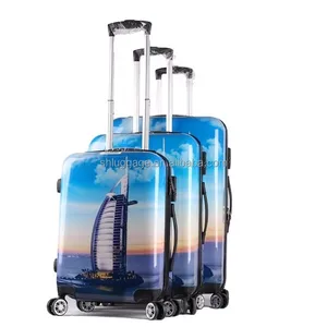 Luggage Factory Price Business Custom Travel Trolley Large Suitcase Set Lightweight Anti Crack ABS+PC Red Travel Luggage Set