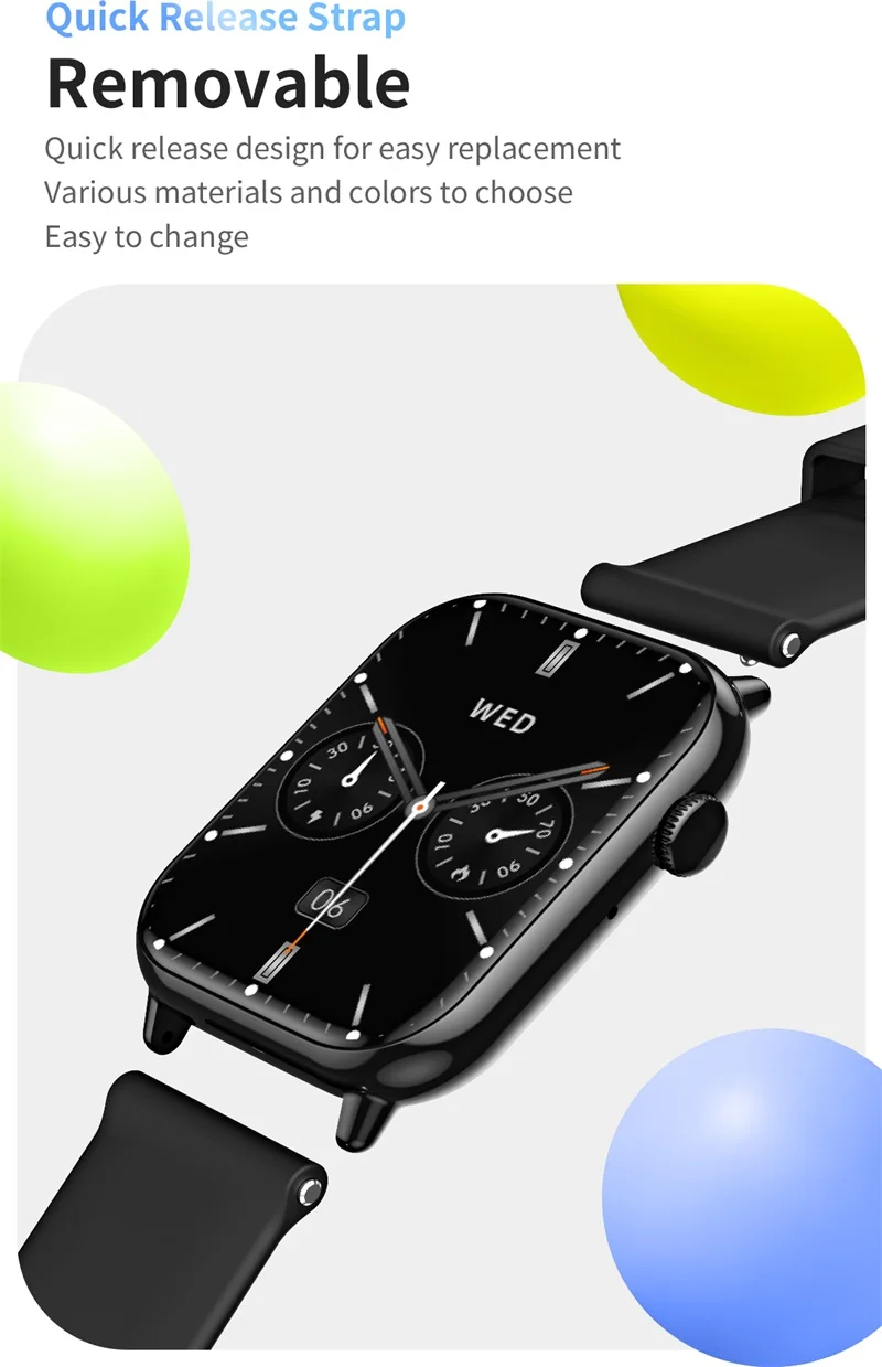 HD15 Smart Watch Bracelet Men Women 1.75Inch HD Screen Heart Rate Monitoring Waterproof BT Call Smartwatch (8).jpg