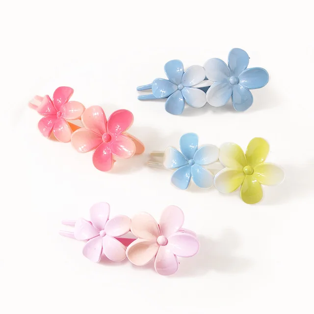 Plastic Flower Large Accesorios Para El Cabello Duck Clip 10.5cm Gradient Sweet And Cute Hairpins For Girl Hair Pins For Women
