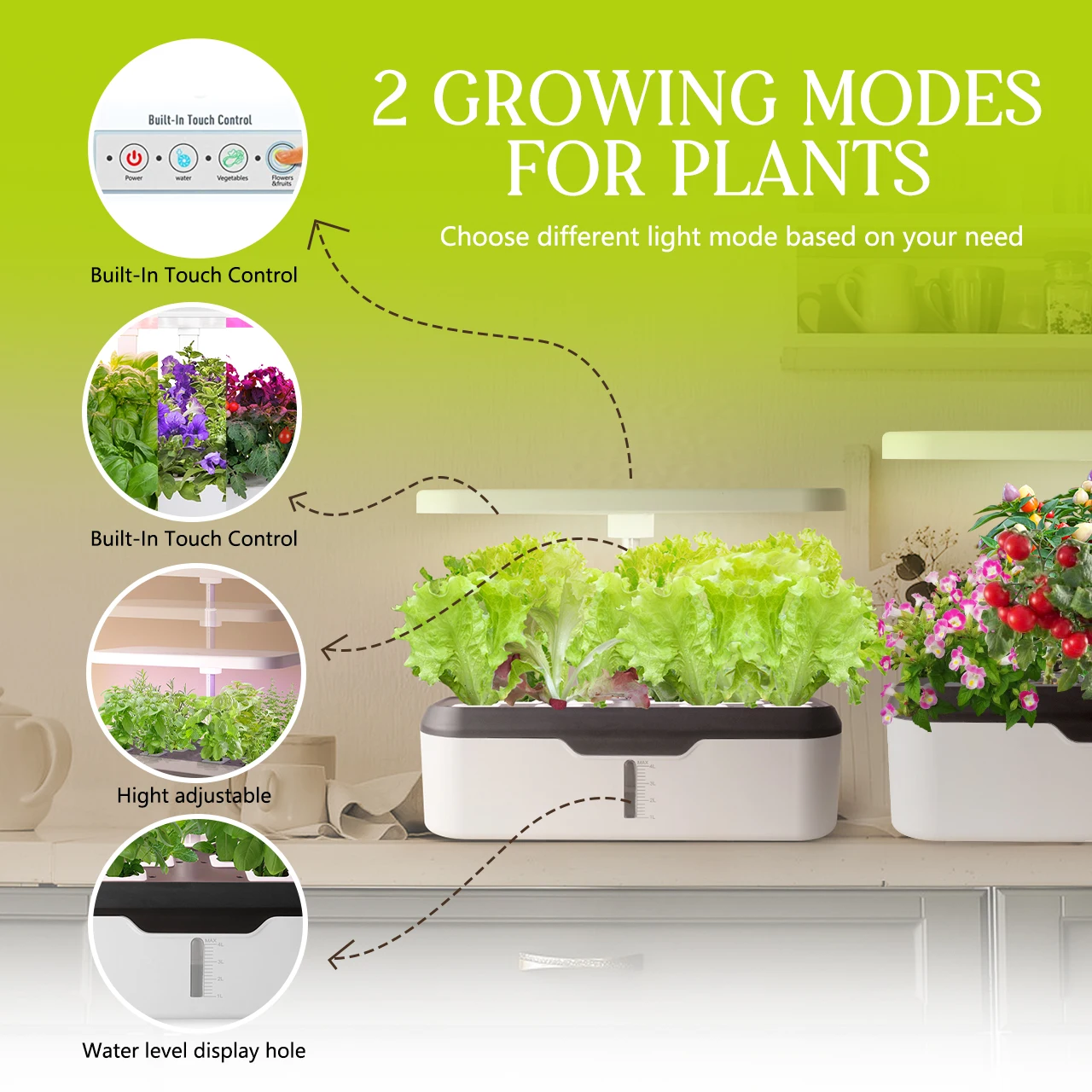 LED Growing System 12 Pods New Led Grow Light Hydroponic Home Indoor Smart  Garden Kit Smart Planter