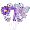 Conjunto de mariposas rosa y morado, set de 7.