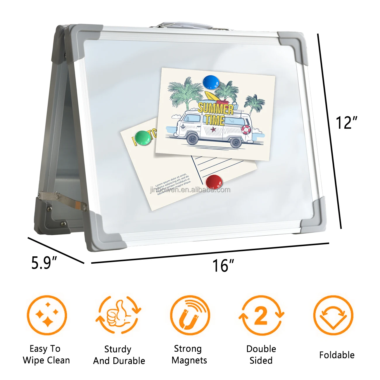 GRTARD 18"x14" Magnetic Dry Erase Board With Stand – Double-Sided, Portable Tabletop Whiteboard Easel - View #5
