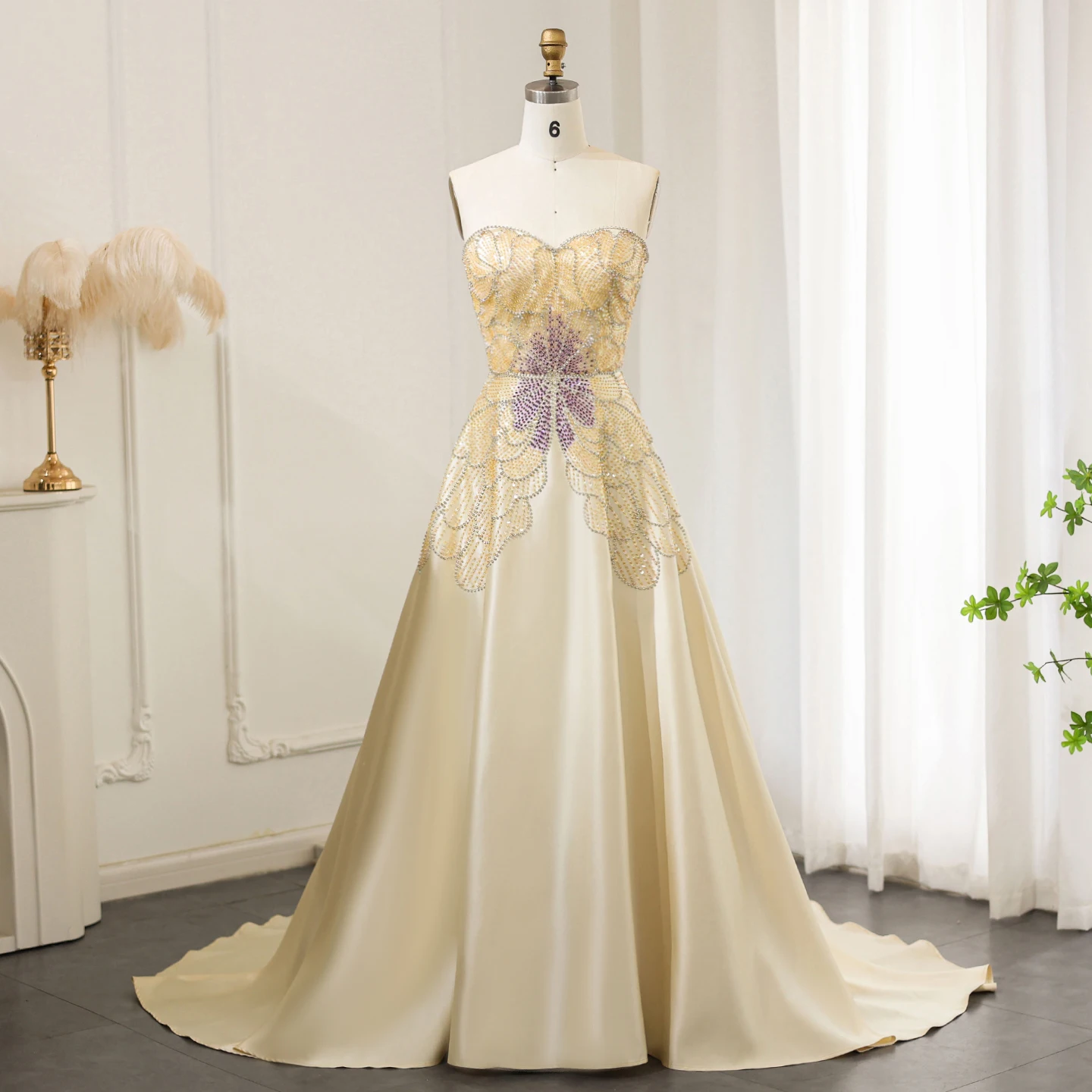 ross dress for less round lake beach Long Formal A Line Slit Prom Dress – The Dress Outlet main image 1