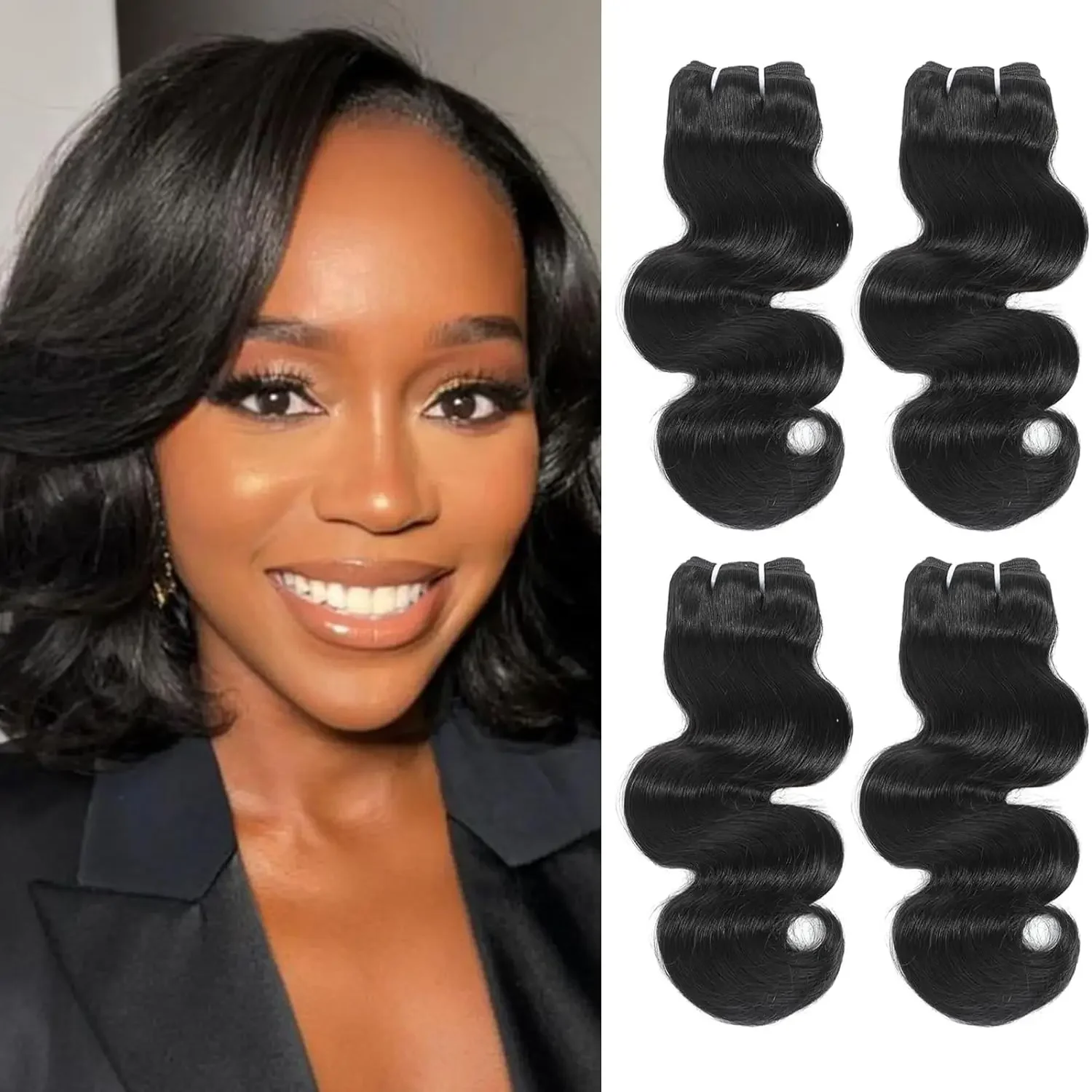 Body Wave Bundles Echthaar 4 Bündel 12A brasilianisches Echthaar Weave 100% unbearbeitet_voghion.com