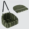French-style vertical striped pet car seat-grass green stripes