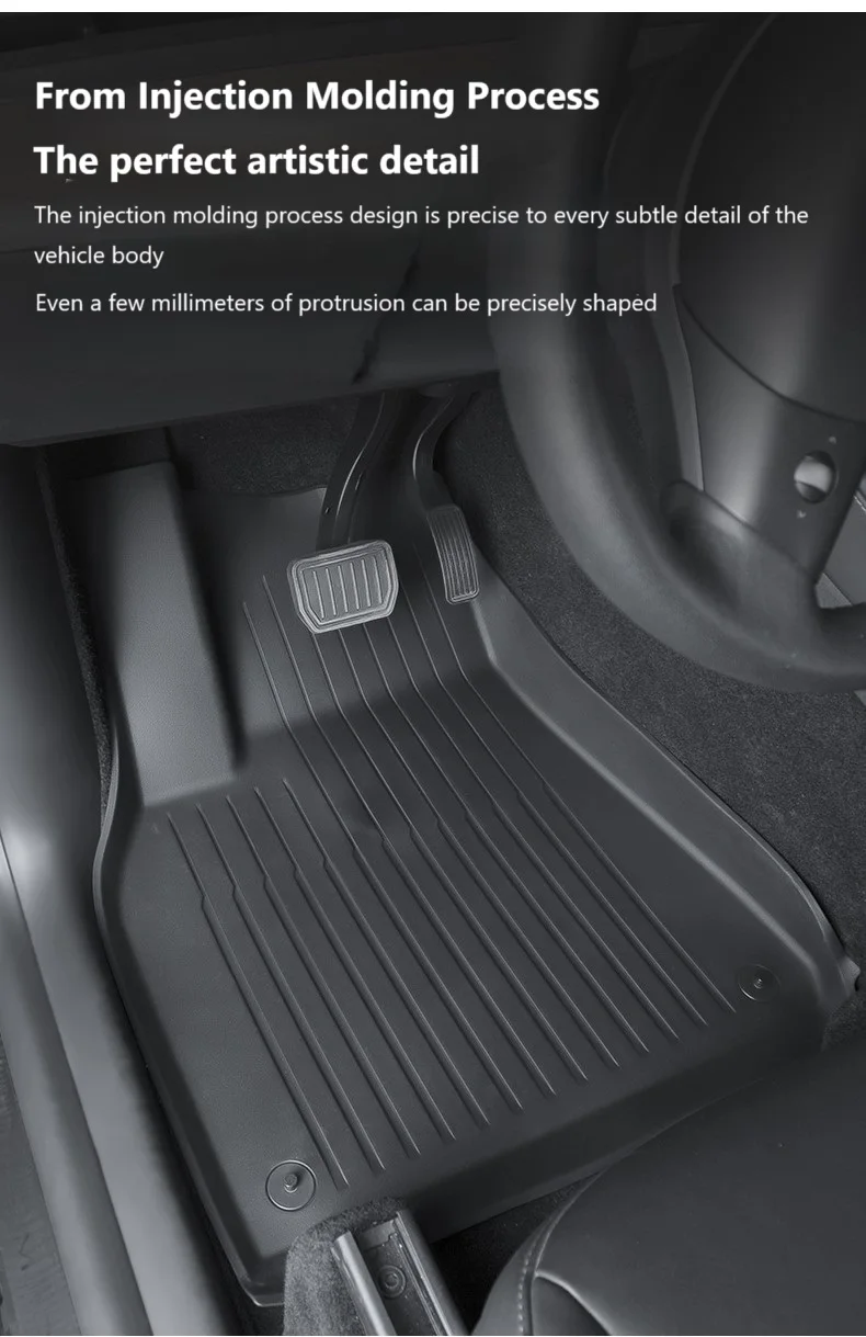 All Weather Waterproof Non-Slip Car Floor Liner 3PCS TPE Car Mat Non-Toxic and Fragrance-Free for Tesla Model Y