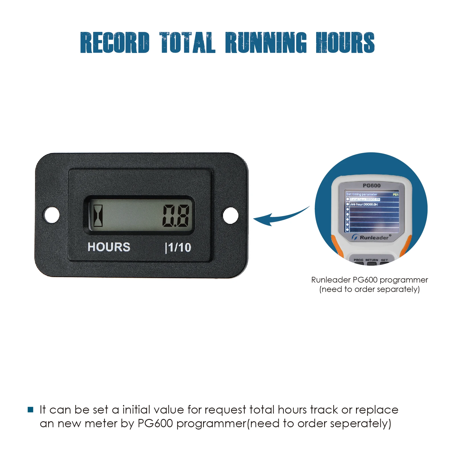 Restable Digital Hour Meter for Mower Chainsaw Forklift Scrubber Ac ...