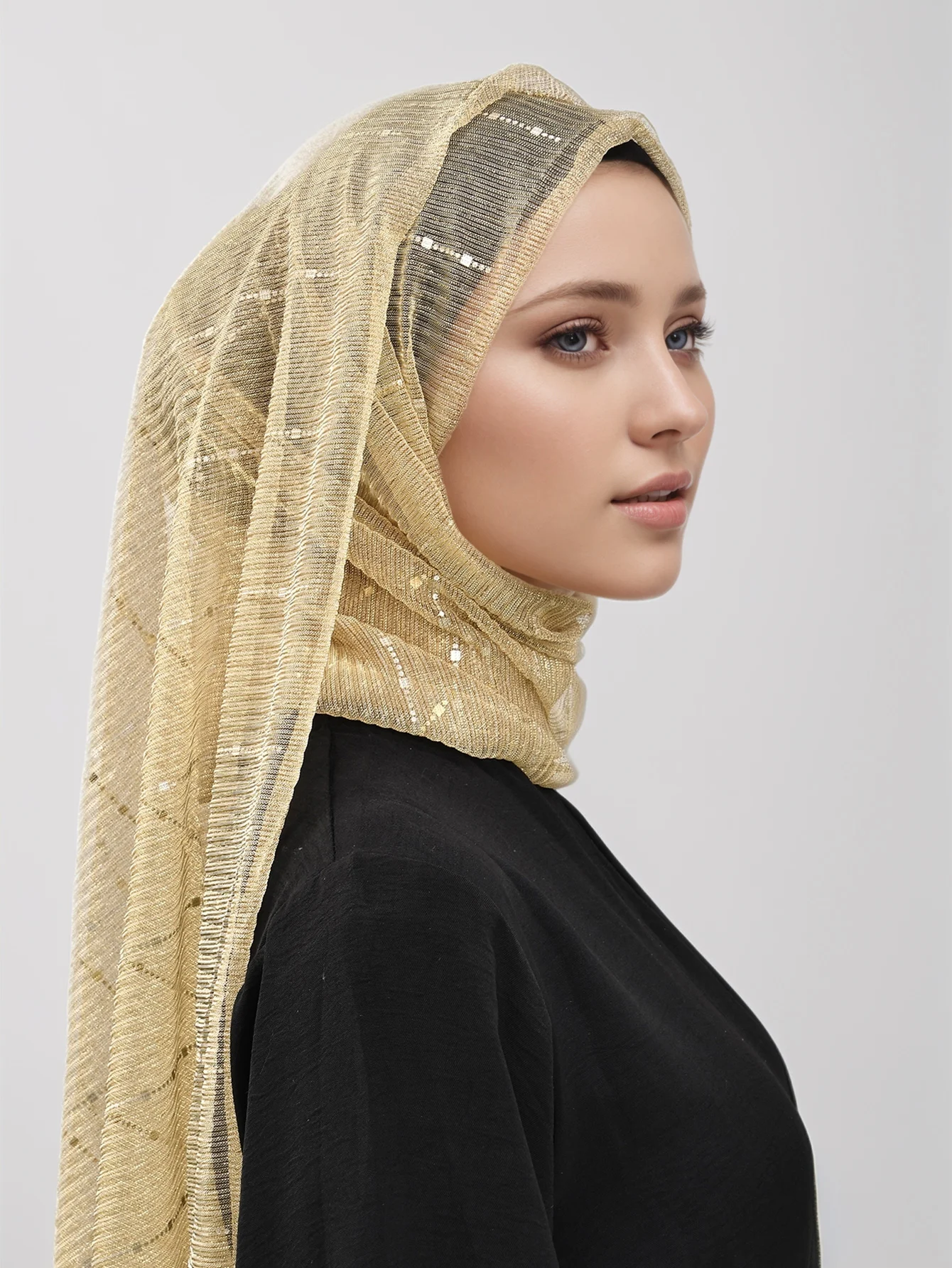 metallic shimmer hijab