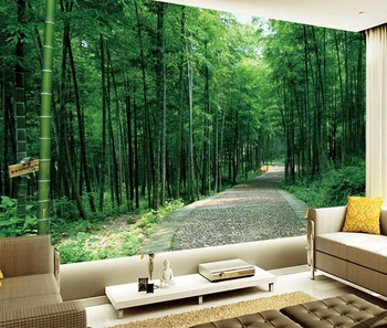 Beautiful bamboo wallpaper 3d home decoration wall mural green nature tree wall paper
