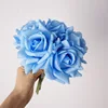 Hand-feel 5-head rose bouquet-blue