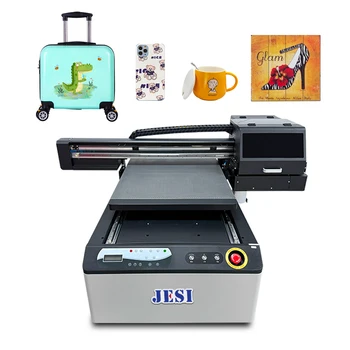 Digital Inkjet UV Printer 60x90 Glass Acrylic Metal UV Flat Printer 360 Cylinder UV Printer Wine Bottle