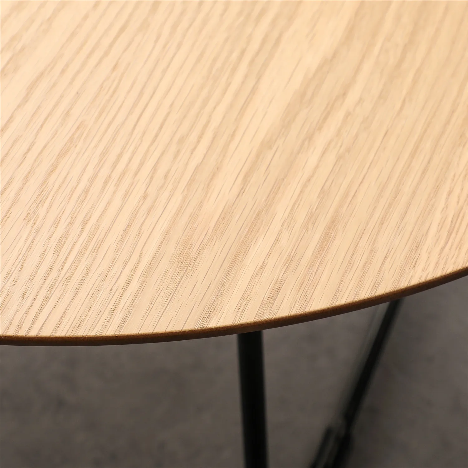Мебель для маленького дома, современный деревянный овальный журнальный столик из МДФ с металлическим основанием