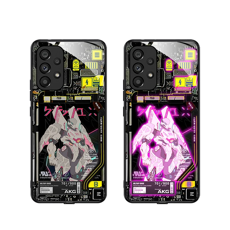 Factory Design Smart Control Incoming Led Luminous Flash Light up Phone Case for Samsung A73 A53 A33 A72 A52 A03 M12 M33 M52 M53