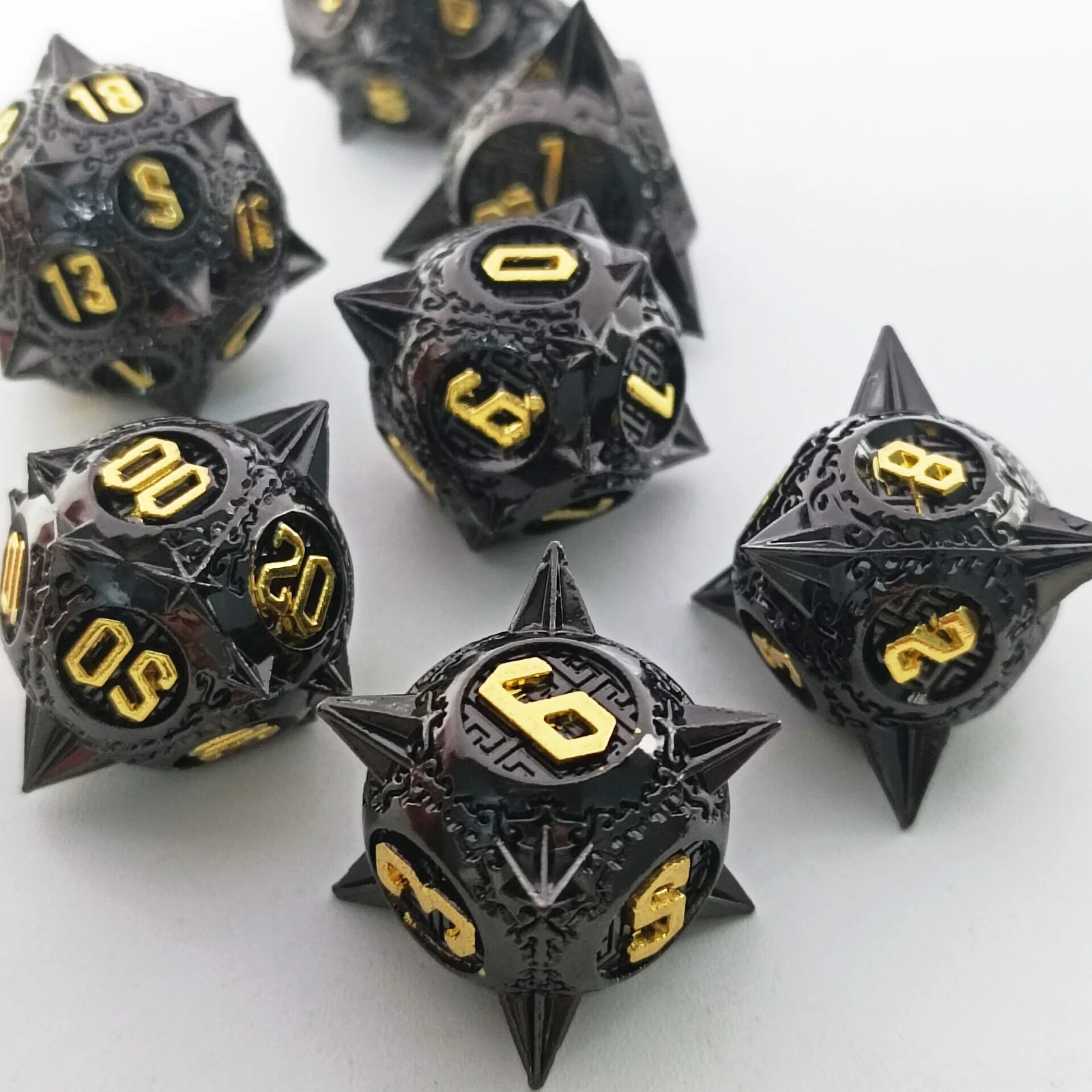 Bulk Custom Polyhedral Custom Logo 19mm Black Dice Maker Dungeons And