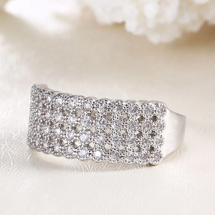 Fashion Jewelry Wholesale Women White Gold TDW Diamond Sterns Wedding Rings Catalogue