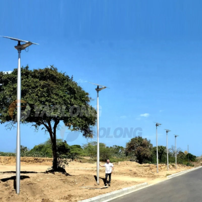 Yaolong 6M 8M 9M 12M Stainless Steel Outdoor Led Solar Garden Street Light With Poles Iron Road Lamp Pole
