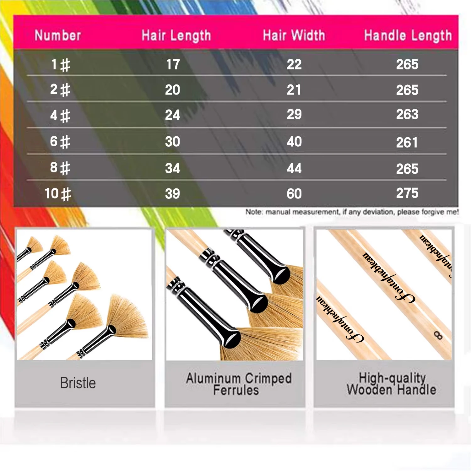 6pcs Custom Logo Oil Paint Brushes  Professional for Art Painting Brushes Bristle Wooden Handle Art Supplies Artist Brush Set