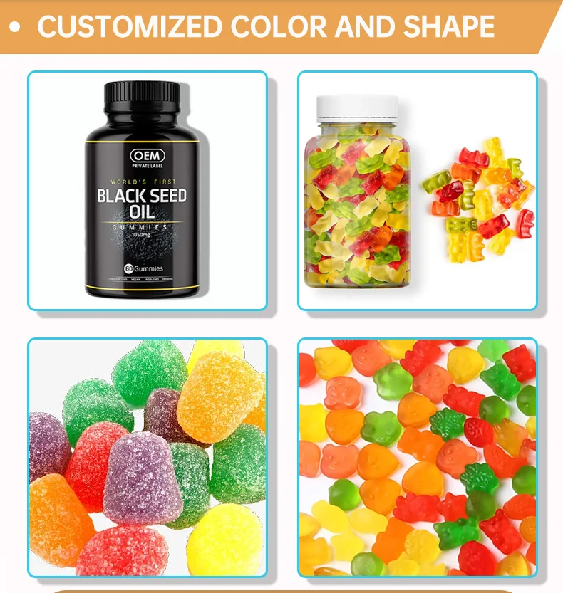 Oem Private Label Organic Seed Oil Gummies Multivitamin Biotin Collagen