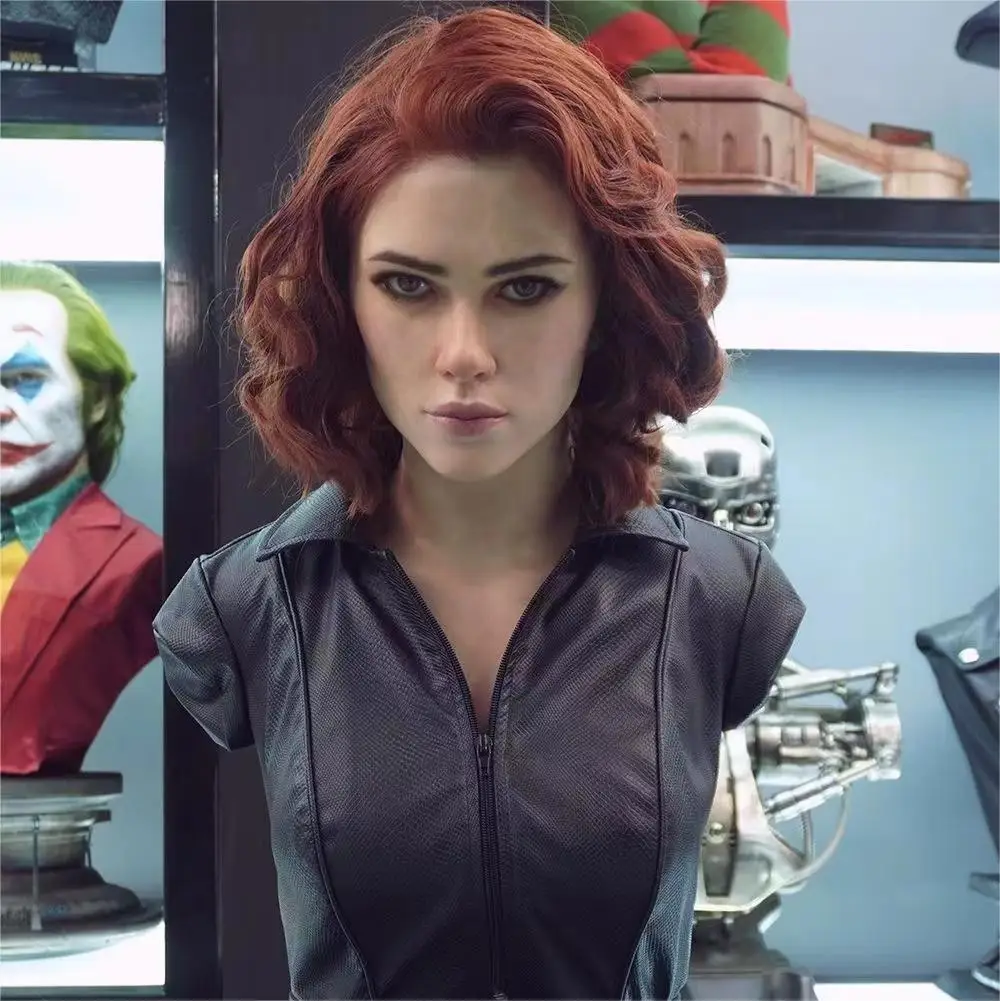 New Design Custom Silicone Bust of the Black Widow, Female Figure Action Figure, Movie Character Silicone Bust for Collection