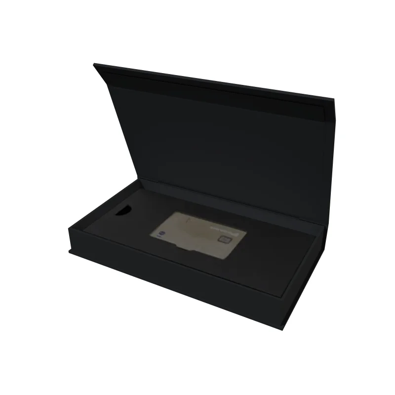product custom design cardboard packaging rigid closure box with magnet vip card credit gift box gold foil stamping box-2