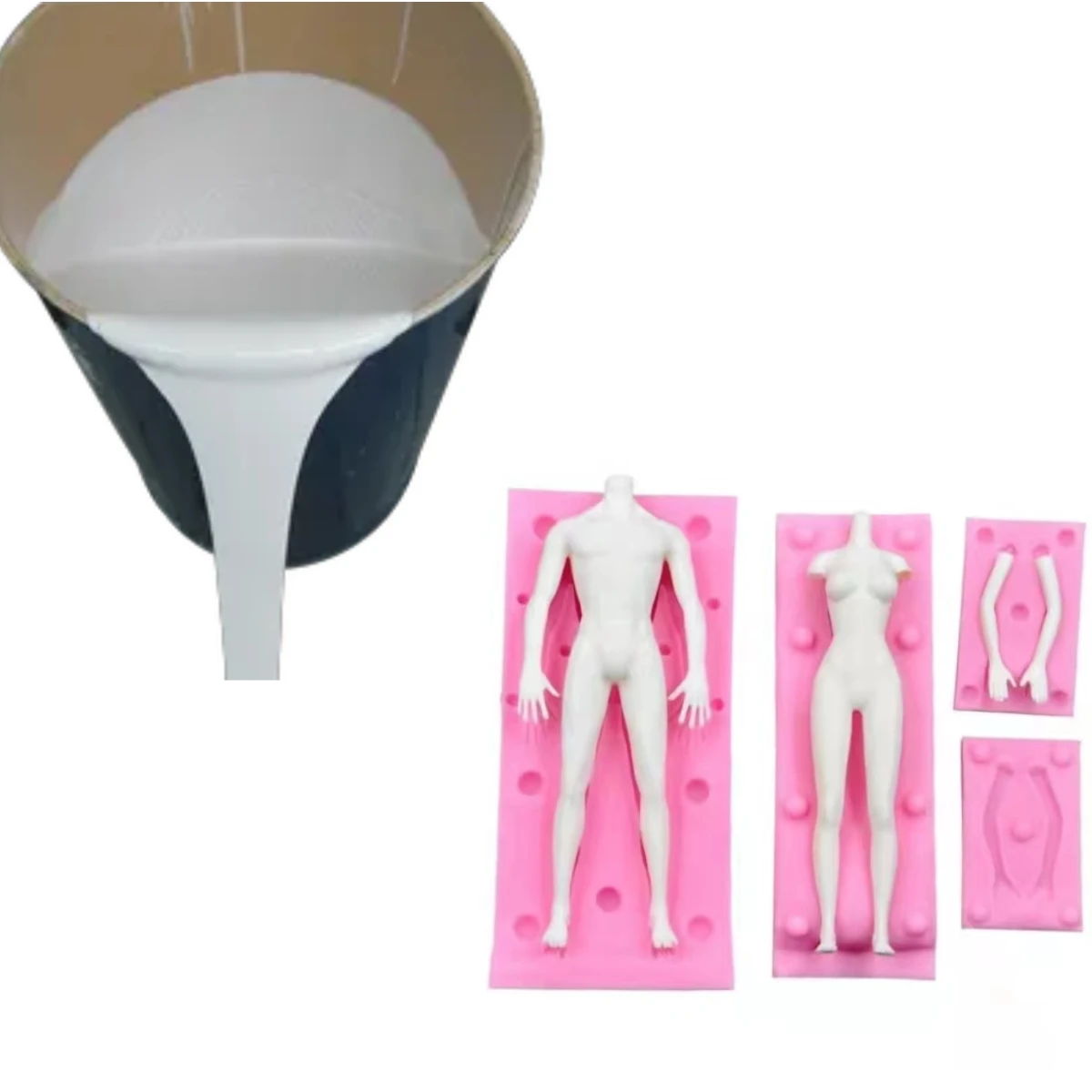 Food Grade Non-toxic Lifelike Liquid Silicone Medical Grade Silicone Skin  Color 0 Shore Hardness 1:1 Mixing Ratio