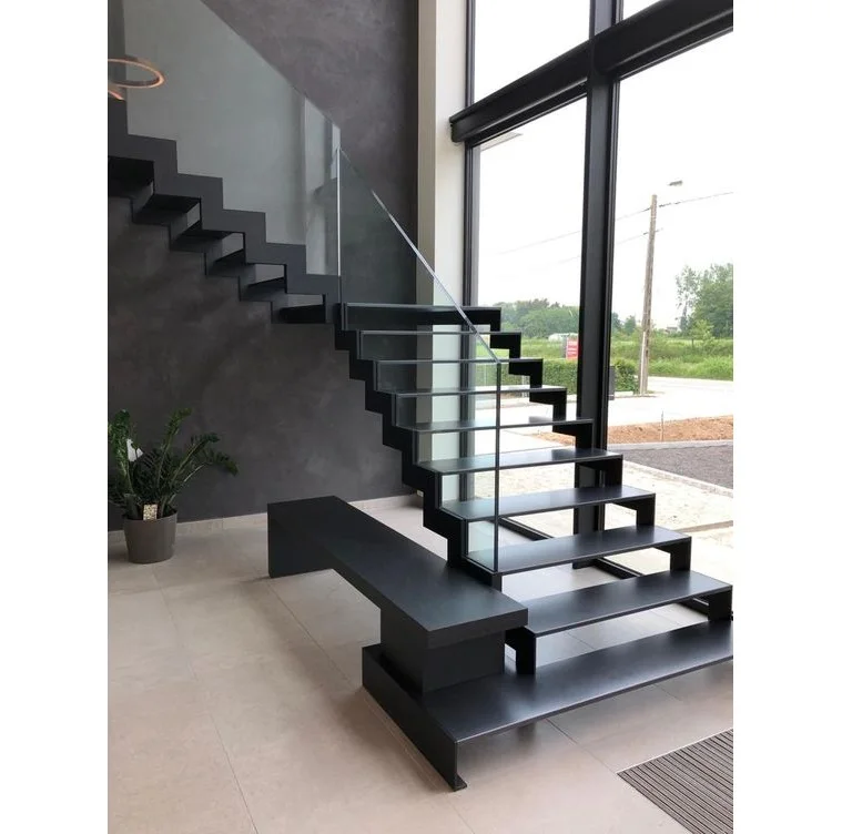 L Shape Zig Zag Steel Stringers Stairs