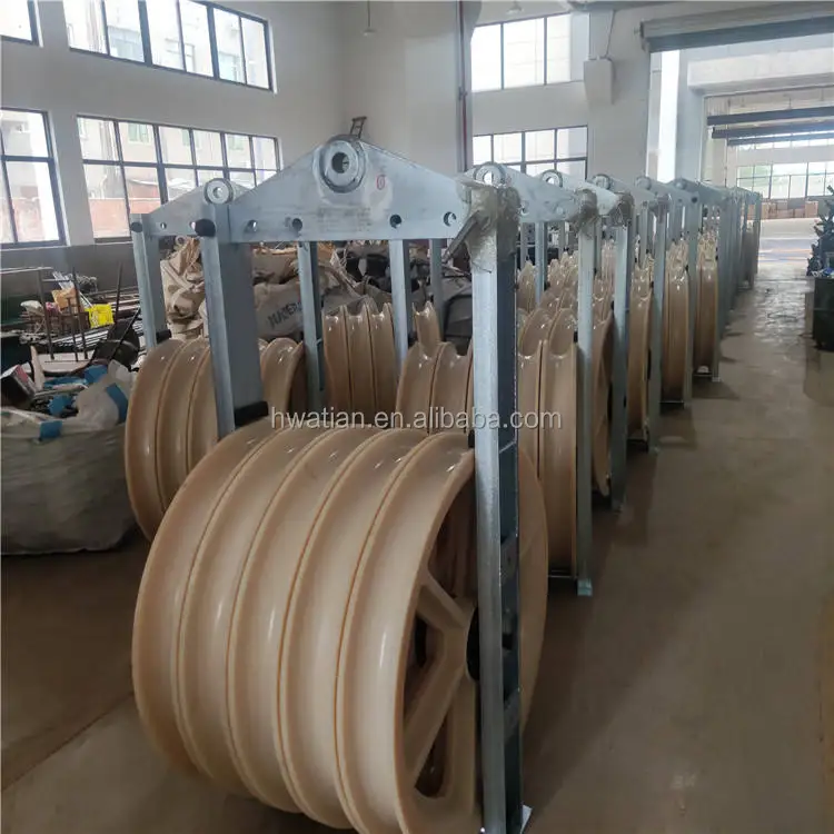 508mm Nylon Sheave Stringing Pulley Block Wire Rope Cable Hanging for Electric Construction