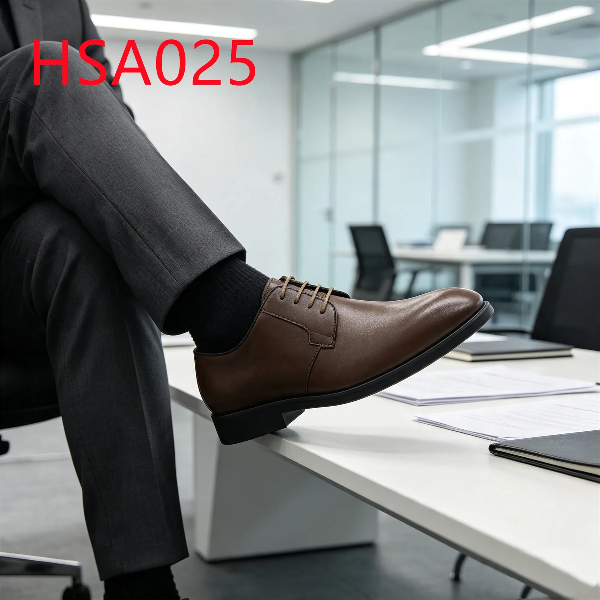 HY,Senegal Popular Sharp&round Toe Brown/black Hua Singh Leather Shoes Patent/matte Leather Lace up Style Uniform Shoes HSA025