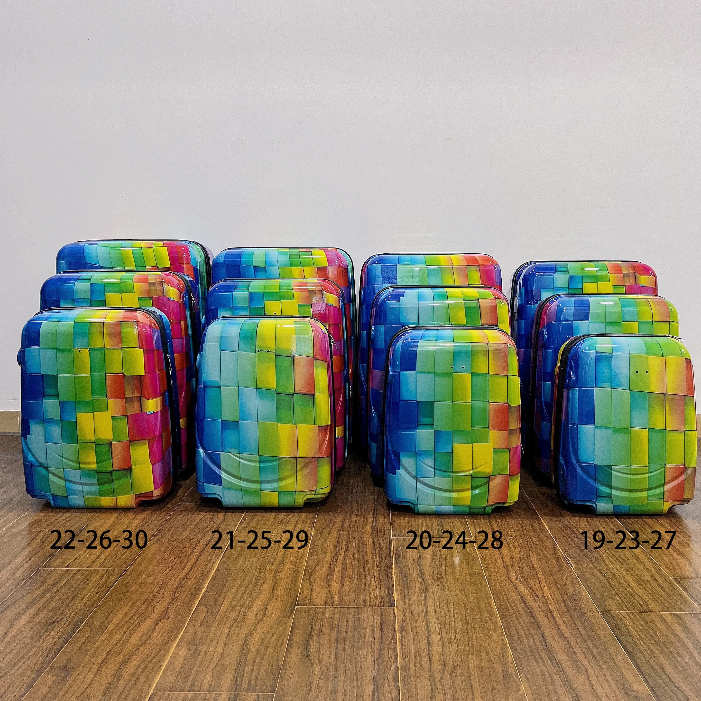 12pcs SKD Lightweight Luxury Travel Luggage Set Hard Shell ABS PC Film Printing Trolley Suitcase 5pcs Cartoon Style Suitcase Set