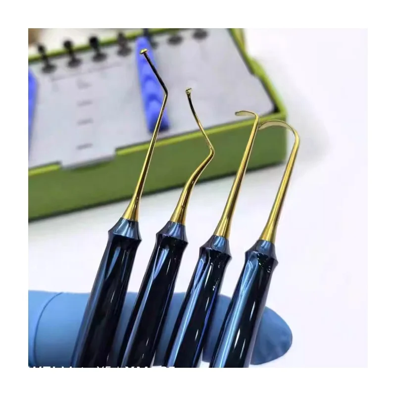 Kitus Dentalis Dask, Kitus pro Implantis Dentalibus et Elevatione Sinuum, Instrumentorum Dentalium Collectio, Apparatus Dentalis, Manu Operatus, Sine Fonte Potestatis Electrica, Ex Aere Ferro Factus