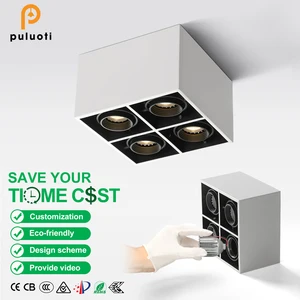 PULUOTI Indoor White Aluminium Surface Mounted Downlight for Living Room Replaceable Bulb MR16/GU10 Ceiling Spot Lamp Housing