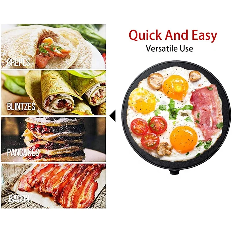 Electric Crepe Griddle Crepe Maker Die Casting Pancake Maker Machine With Temperature Control