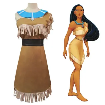 Native American Girls Beauty Indian Princess Cosplay Halloween Outfit Dress Adult Women Gift Pocahontas Costumes