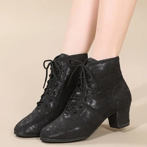 Ladies Gao Bang Modern Dance Boots Rubber Soles Square Training Dance Boots High Heels