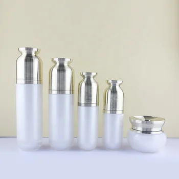 Factory Custom Luxury Cosmetics Empty Cream Jar and Pump Spray Bottle Acrylic Bottle Packaging Sets for Shampoo and Lotion